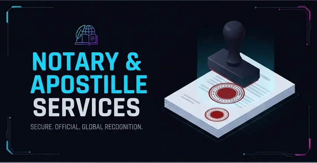 Secure, official notary and apostille document authentication with global recognition